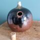 Fig-shaped oil lamp, stoneware soliflore, signed ceramic.