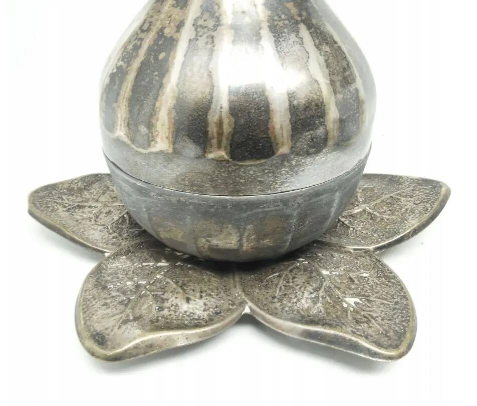 Sugar bowl, Art Deco, silver-plated brass, Szandrik, Hungary, 1930s