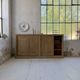 Large row of solid oak loom sliding doors