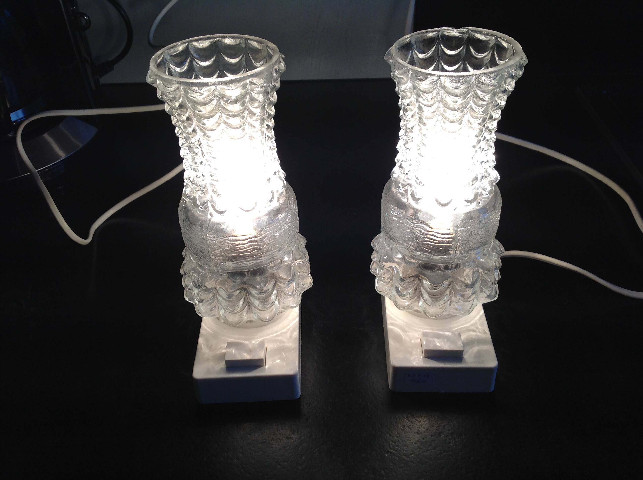 Pair of vintage bedside lamps, 60s