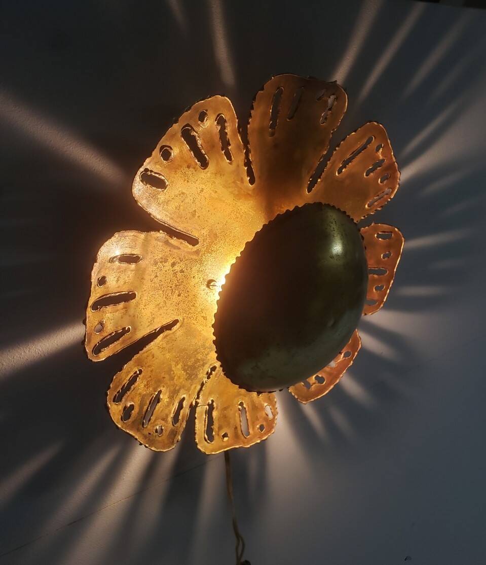 Svend Aage Holm, Paire d'Appliques Scandinaves "flower", 1960