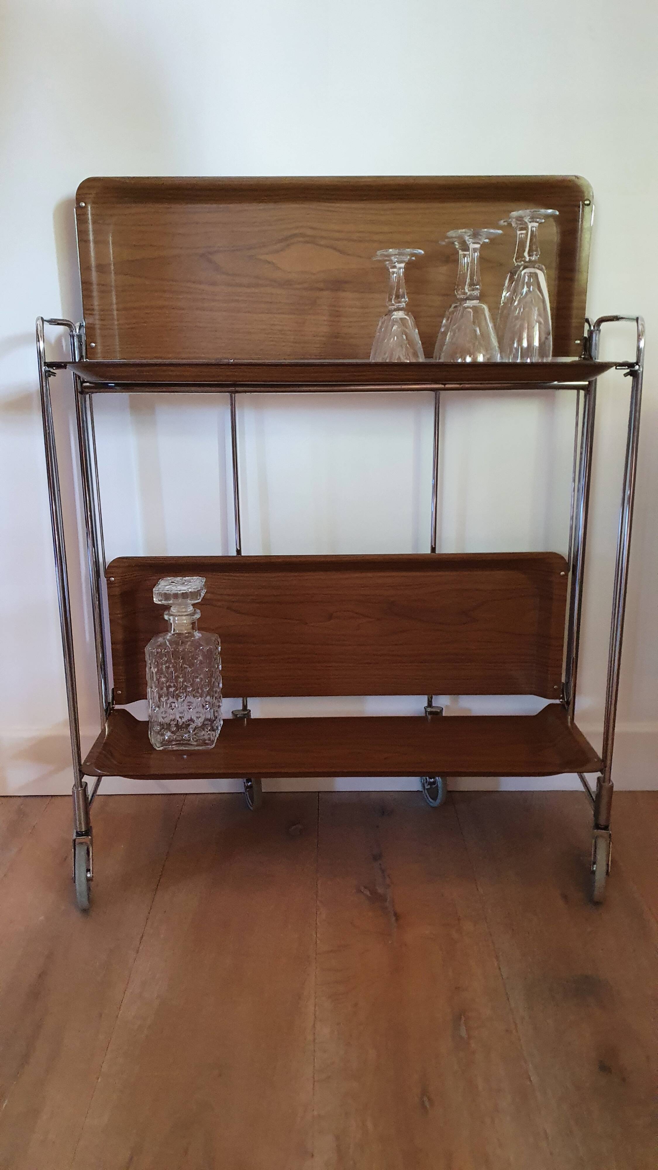 Desserte roulante en formica vintage