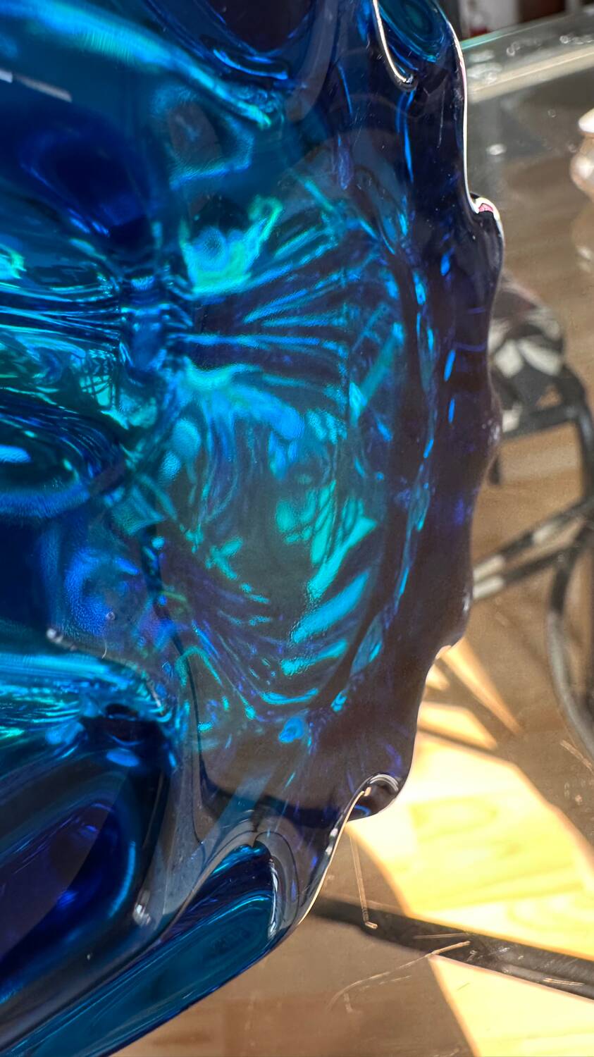 Vintage Cobalt Blue Glass Vase by Jacques – Edelweiss Label, 1970s