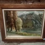 Tableau huille sur carton, vue citadelle de Besançon signé Henri Chapatte
