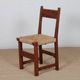 Ensemble de 6 chaises paillées en bois, travail français, 1950
