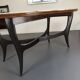 Vintage Italian wood and white marble dining table from 1950s