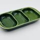 Vintage green ceramic aperitif plate from the 1970s.