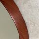 Mid Century solid teak wall mirror with a leather strap - Danish design