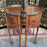 Pair of half-moon bedside tables Louis XV style