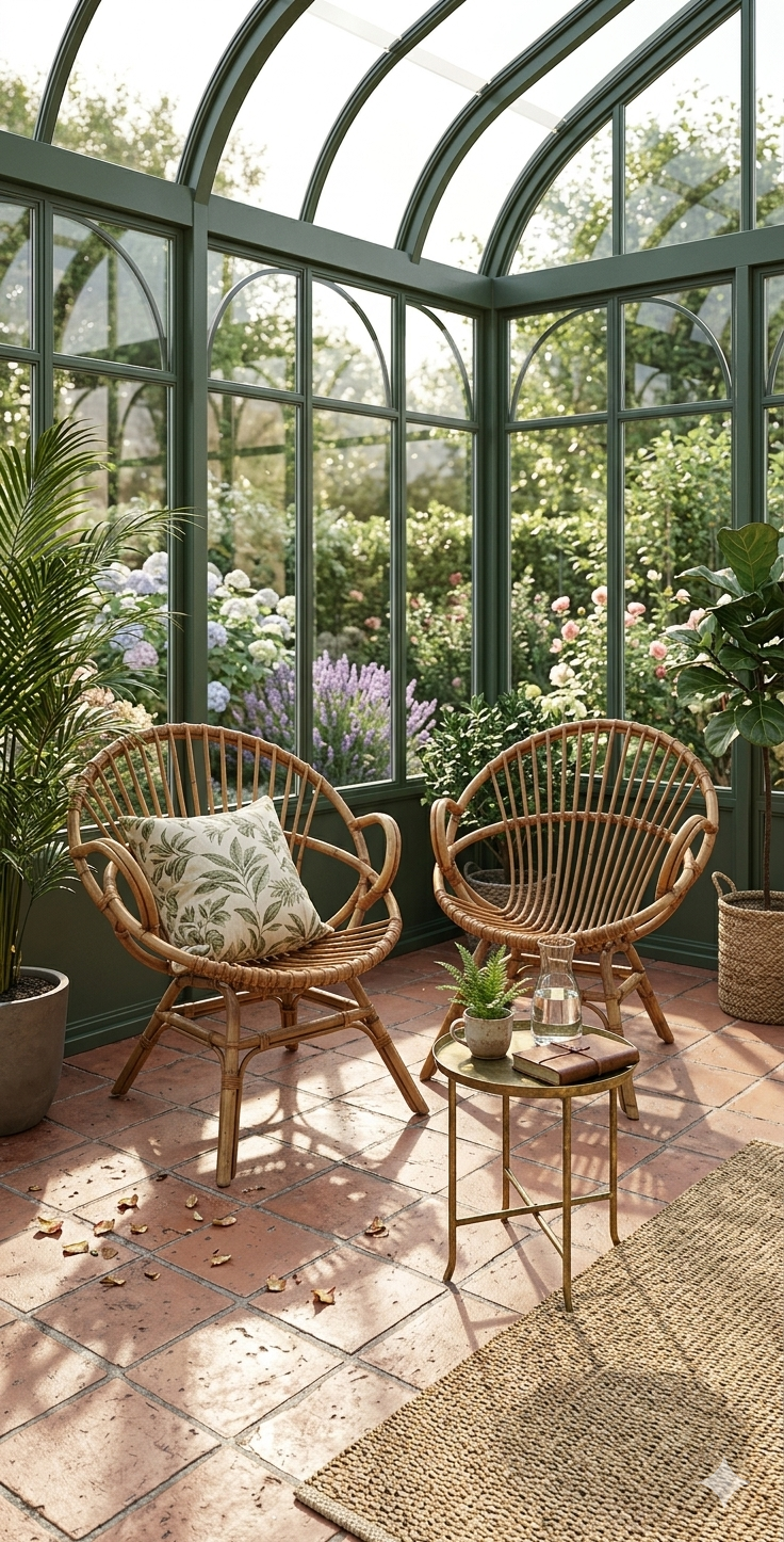 Pair of 1960s rattan armchairs