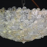 Murano Gold Ceiling Light Flower by Seguso for Venini, Italy, 1960s
