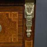 Small chest of drawers in amboyna and rosewood, Louis XVI style – 1940