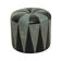 Round Vintage Pouf Gray Black Two-tone Skai Sixties