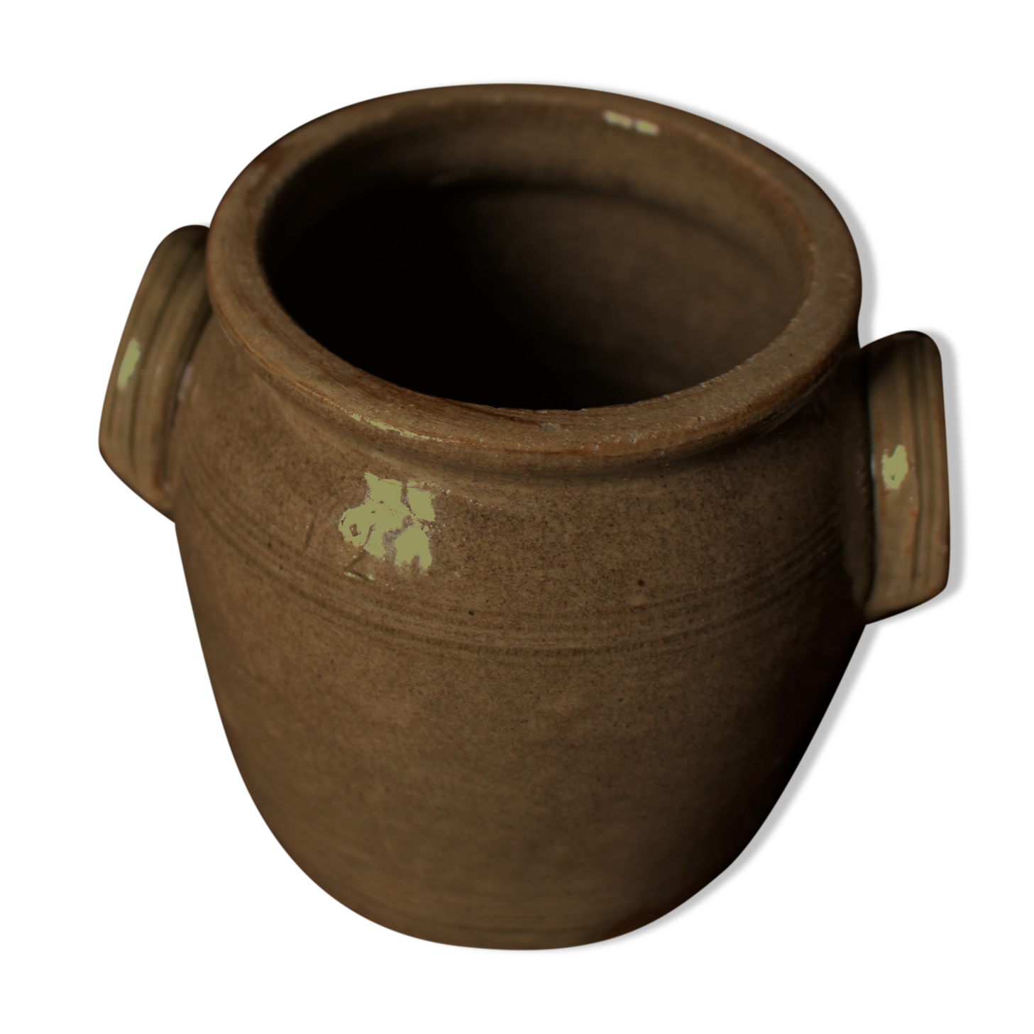 Pot sandstone varnished two round handles