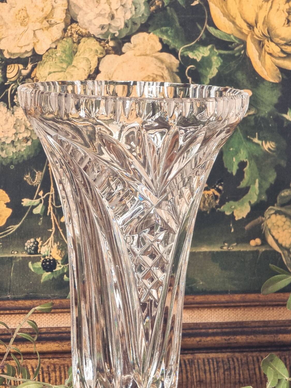 Cut crystal vase