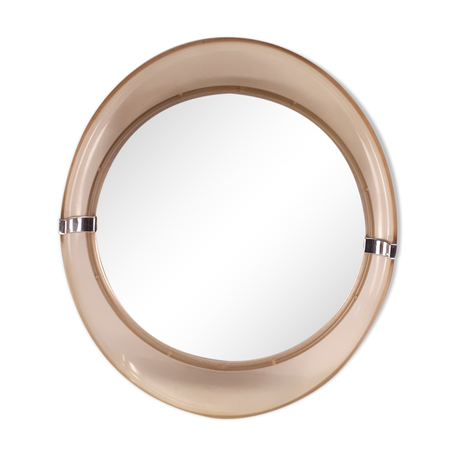 Round mirror plastic bathroom design vintage 1970