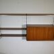Mid Century String Shelving Unit in Teak with Secretary Cabinet, 1960s