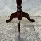 Small antique wooden and leather pedestal table, vintage wine side table