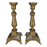 Pair of Candle Holders in Neo-Renaissance / Louis XIII Style