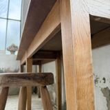 Oak and pine farmhouse console table