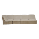 Mid-Century Beige Corduroy Modular Sofa, 1970s