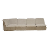 Mid-Century Beige Corduroy Modular Sofa, 1970s