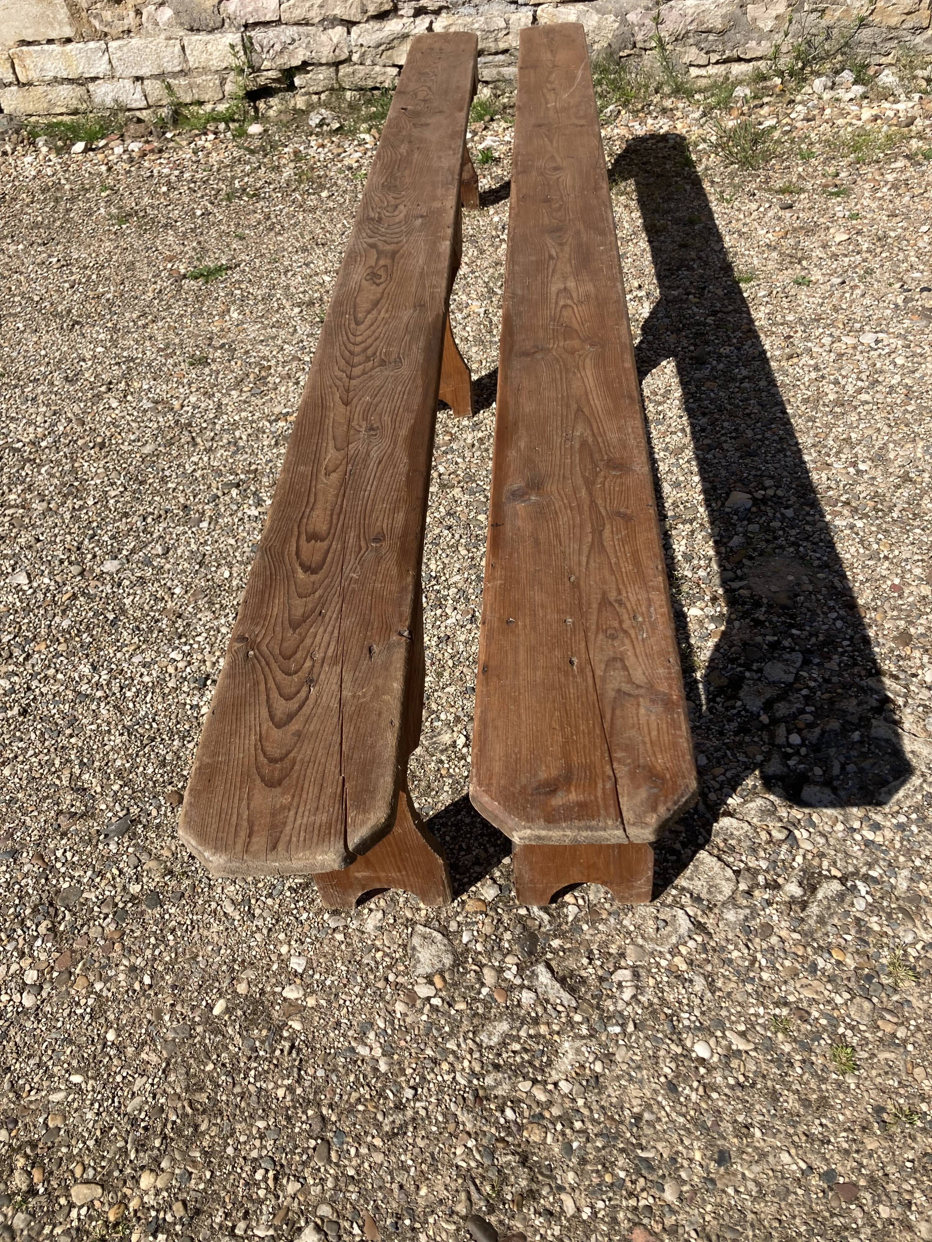 Pair of wooden benches