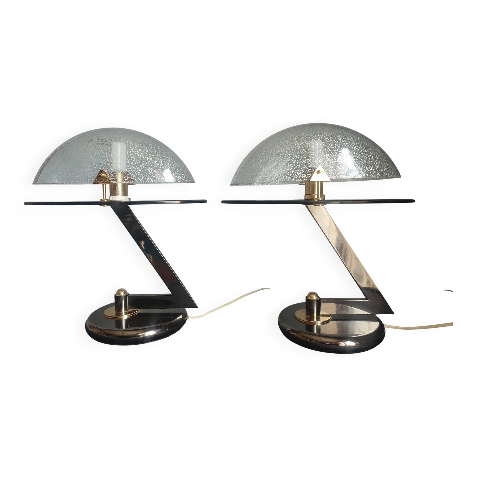 Vintage Murano glass table lamps