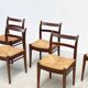 Ensemble de six chaises à repas en rotin par Jos De Mey pour Van Den Berghe Pauvers