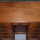 Small Victorian desk in solid walnut with drawers.