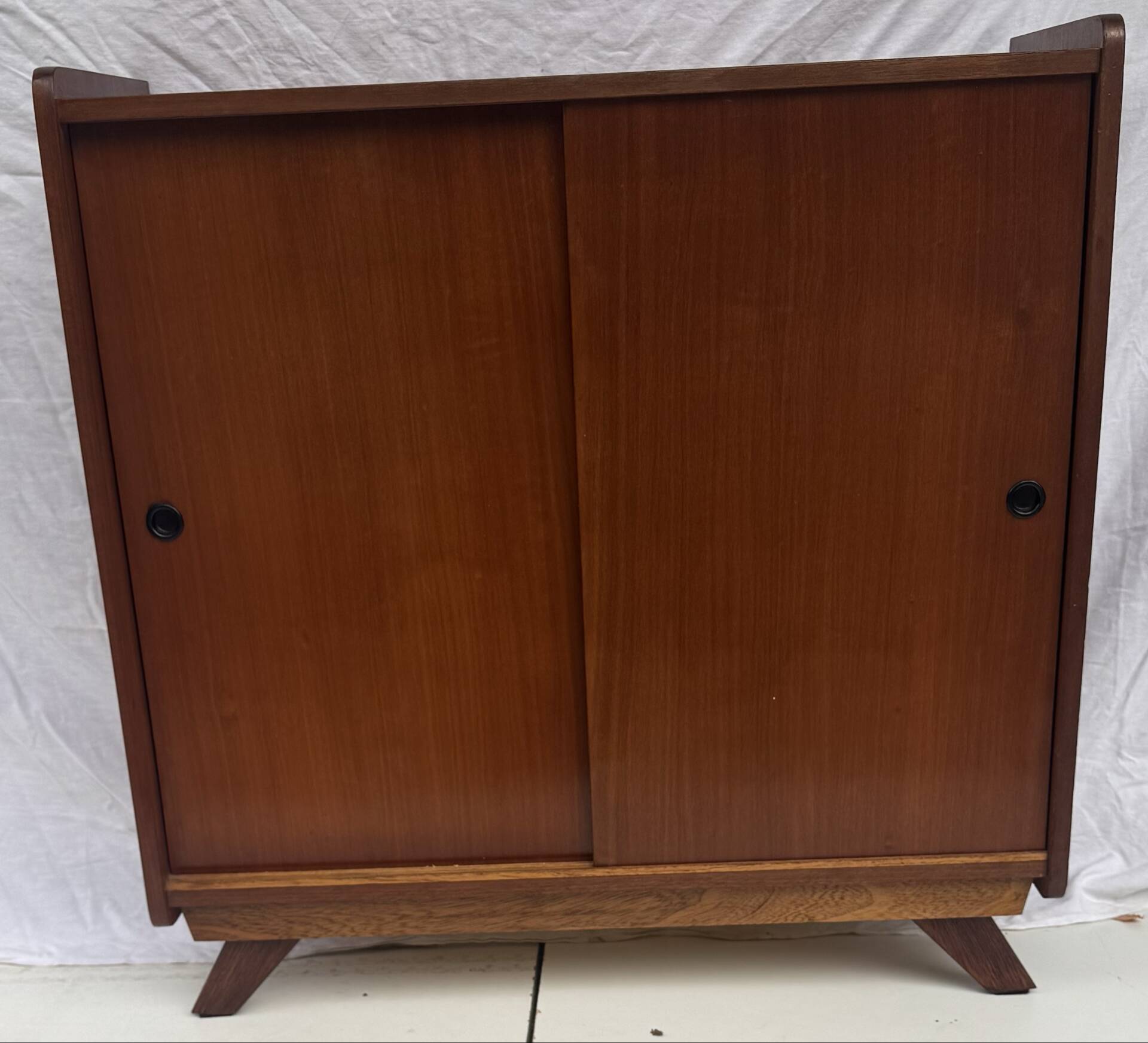 Vintage shoe cabinet with tapered legs