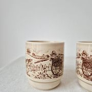 Set of 2 vintage stoneware mugs "English Countryside" - KilnCraft England