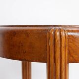 Side table / pedestal with fluted ogive legs - Oval glass top