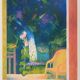 Paul COLLOMB: The garden at night, original signed lithograph.