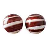 Pair of vintage 80-90 glass ball lamps