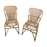 Pair of rattan chairs 60s