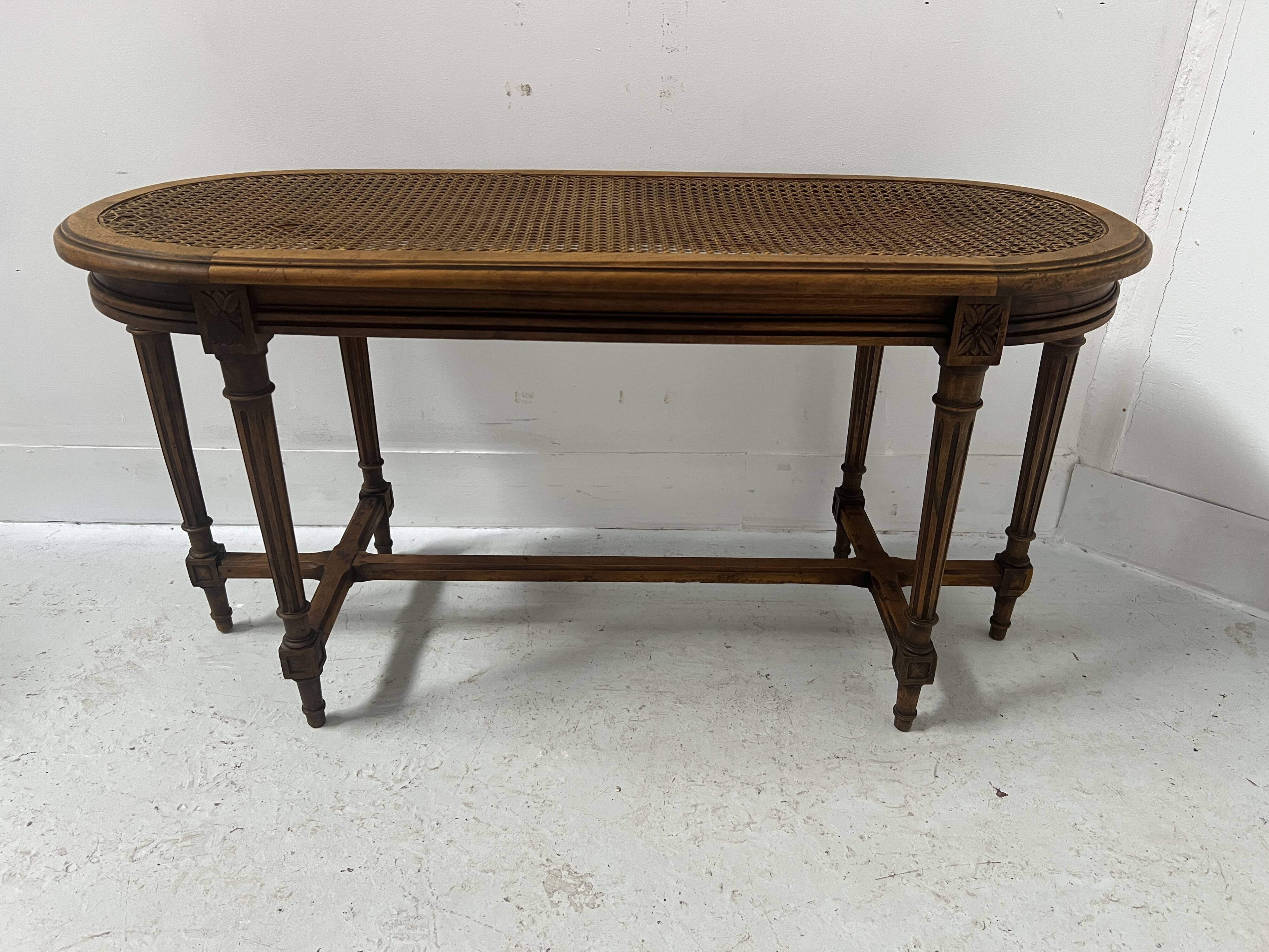 Louis XVI style bed end in beech wood, 20th century.