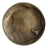 Vintage Austrian Brass Dish Frog Lily Pad Art Nouveau Jugendstil Ring