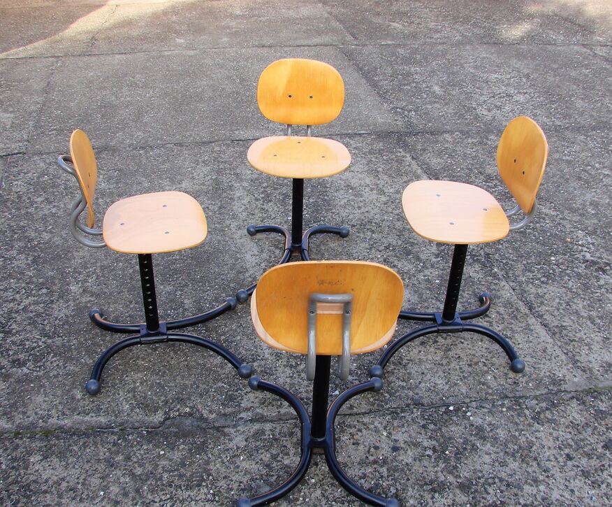 Set of 4 Kinnarps chairs, 1970s | Selency