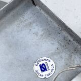 Oscar Torlasco, postmodern pair of Italian sconces in chrome and glass. 1970s