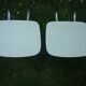 Pair of pale yellow formica chairs