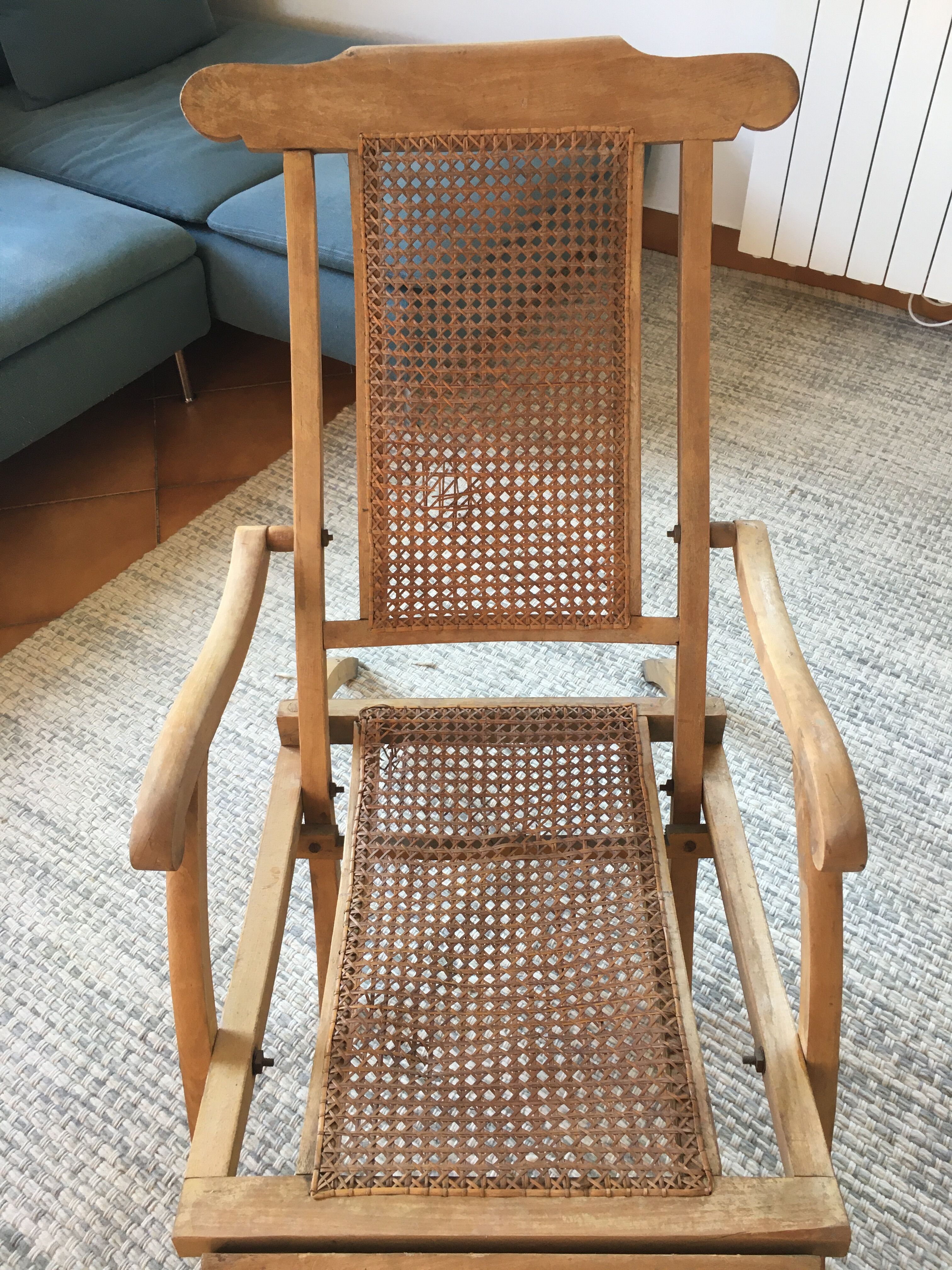 Canne boat deck long chair