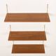 Danish mid-century floating shelves in teak, set of 3, 1960s