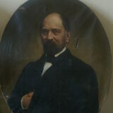 Portrait of oil man on canvas 19th