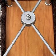 Charming stool in brown velvet and chrome metal
