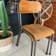 Pair of wooden and metal children's chairs