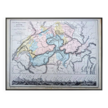 La Suisse, carte originale imprimée en 1879