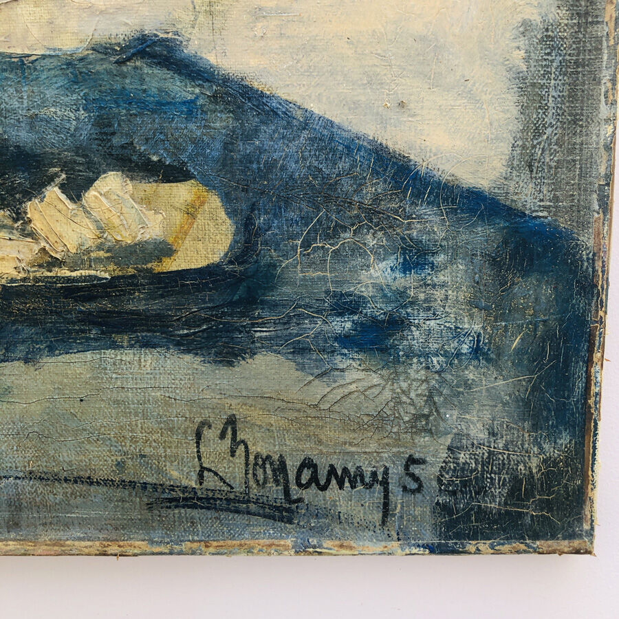 Painting 1954 "Still life" signed L.Bonamy