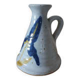 Signed candle holder in glazed ceramic