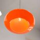 Mid-Century Italian Orange Glass and Brass Pendant Lamp